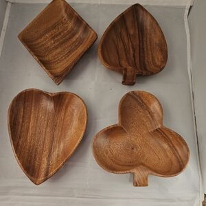 Vintage MCM Monkey Pod Card Suit Snack Bowls